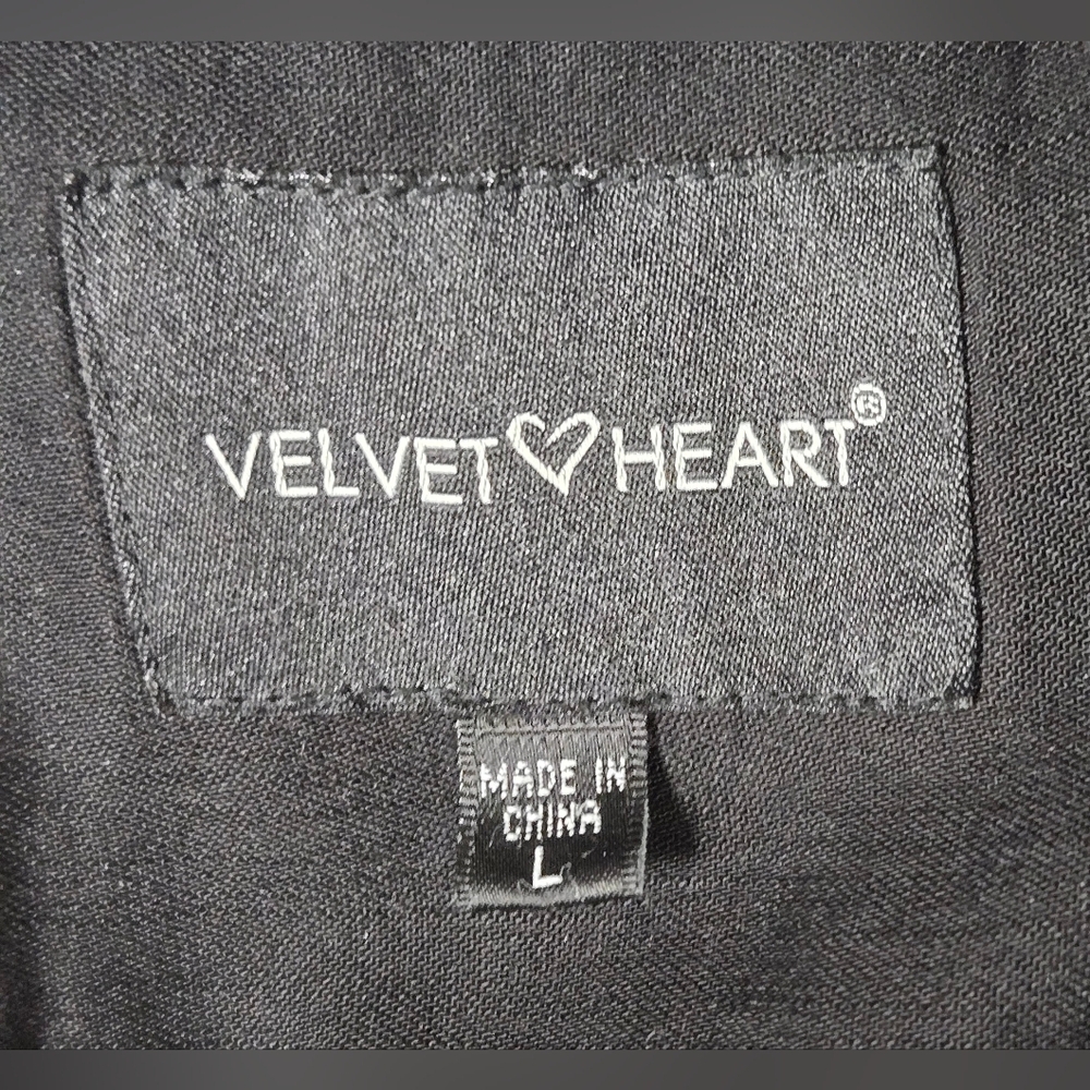 Velvet Heart L Jumpsuit Black Tencel Sleeveless Button Down Elastic Drawstring - Picture 7 of 8